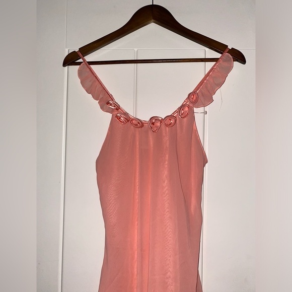 Whisper Rose Embroidered Slip Gown Women M Romantic Relax Fit Lounge Lightweight - Picture 4 of 8